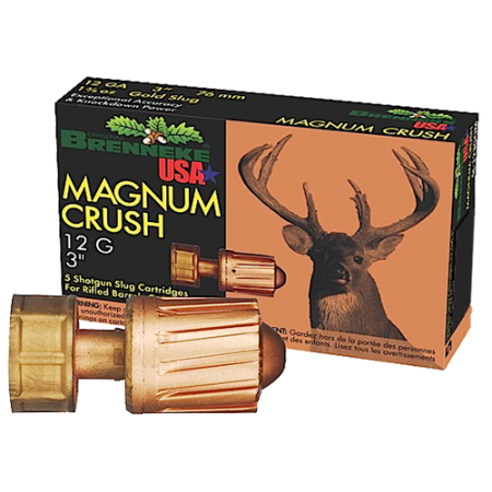 Brenneke Magnum Crush Slug Shotshells - 12 Gauge - Slug - 5 Rounds