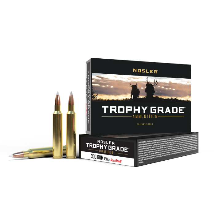 Nosler Trophy Grade .300 Remington Ultra Mag 180 Grain Centerfire Rifle Ammo