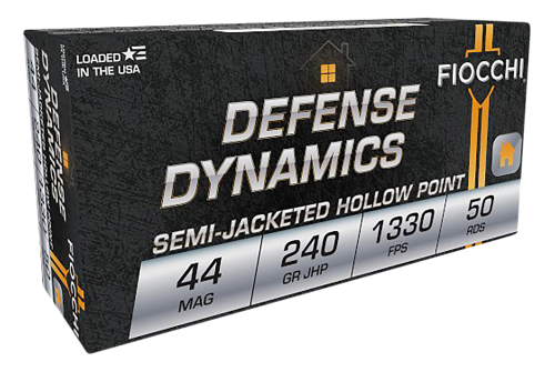 Fiocchi Shooting Dynamics Handgun Ammo -  .44 Rem Mag - 240 Grain - 50 Rounds - Jacketed HP