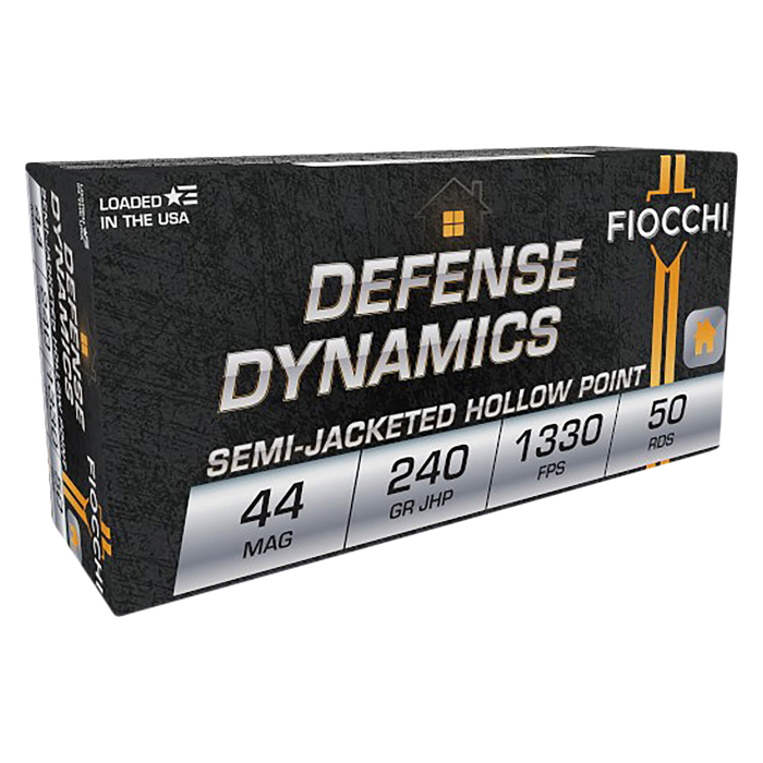 Fiocchi Shooting Dynamics Handgun Ammo -  .44 Rem Mag - 240 Grain - 50 Rounds - Jacketed HP