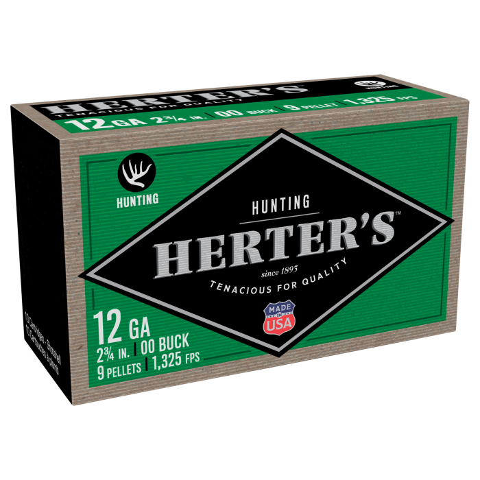 Herter's Hunting Buckshot Shotgun Shells - 12 Gauge - #00 - 2.75