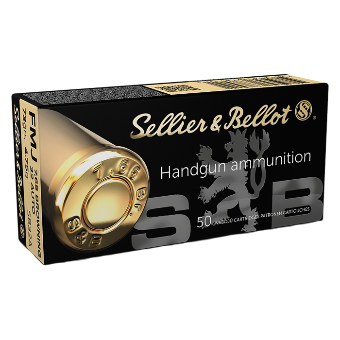 Sellier & Bellot .32 ACP 73 Grain FMJ Handgun Ammo