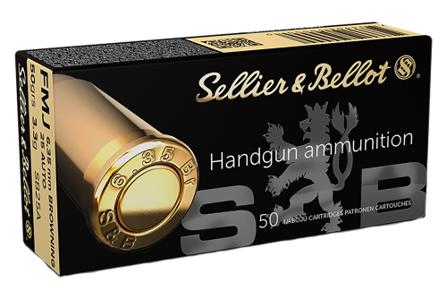 Sellier & Bellot .25 ACP 50 Grain FMJ Handgun Ammo