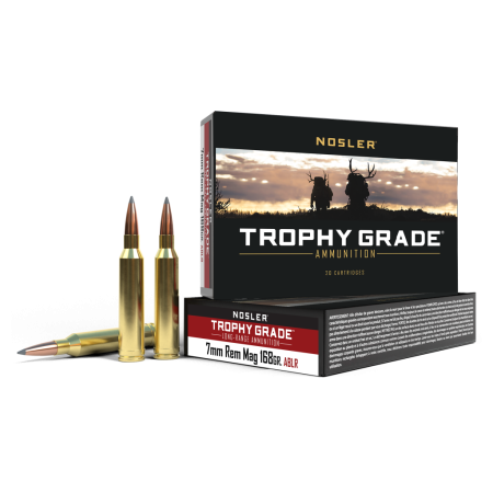 Nosler Trophy Grade 7mm Remington Magnum 168 Grain Centerfire Rifle Ammo