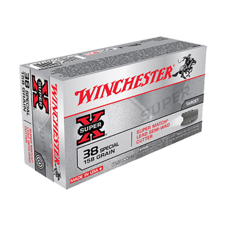 Winchester Super-X Target Lead Semi-Wadcutter .38 Special 158 Grain Handgun Ammo