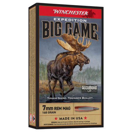 Winchester Expedition Big Game Long Range 7mm Remington Magnum 168 Grain AccuBond LR Centerfire Rifle Ammo