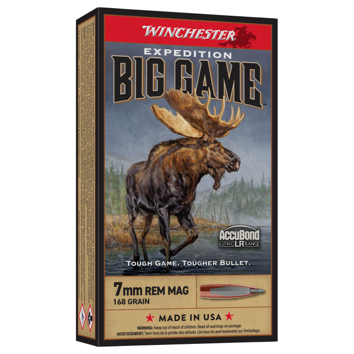 Winchester Expedition Big Game Long Range 7mm Remington Magnum 168 Grain AccuBond LR Centerfire Rifle Ammo