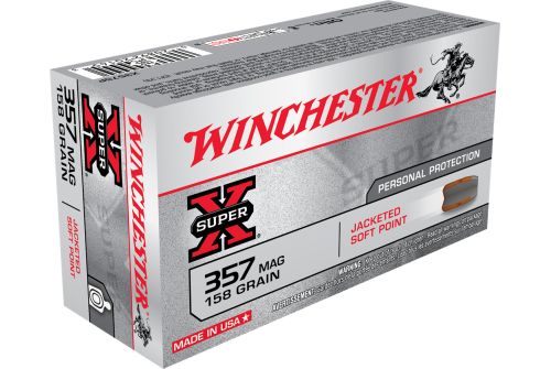 Winchester Super-X Jacketed Soft Point .357 Magnum 158 Grain Handgun Ammo