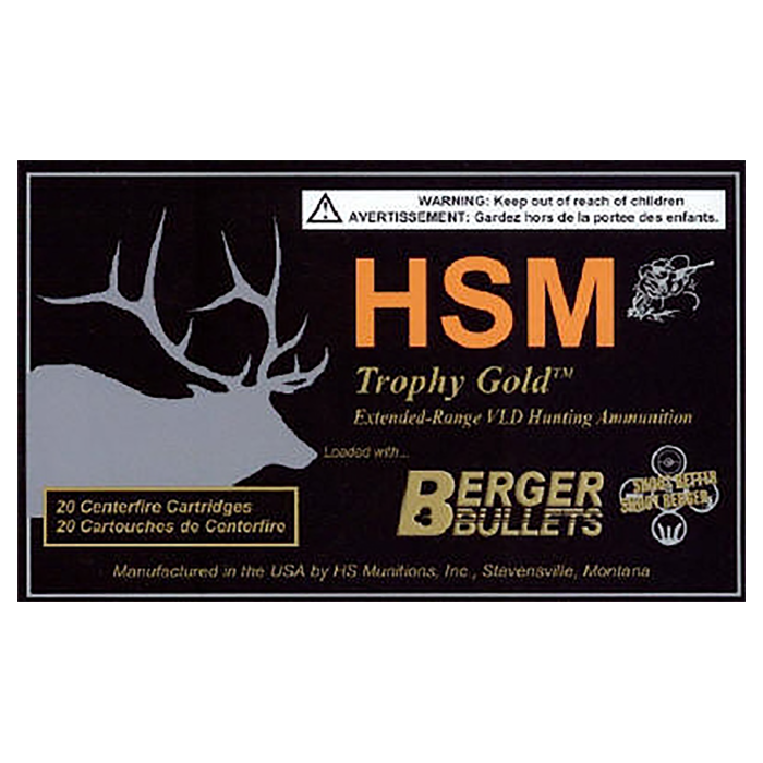 HSM Trophy Gold 6.5x55 Swedish 130 Grain Boat Tail Hollow Point Centerfire Rifle Ammo