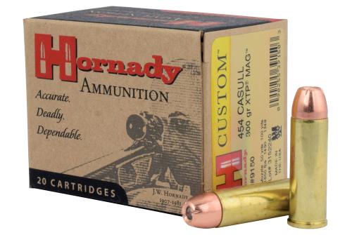 Hornady Custom .454 Casull 300 Grain JHP Pistol Ammo