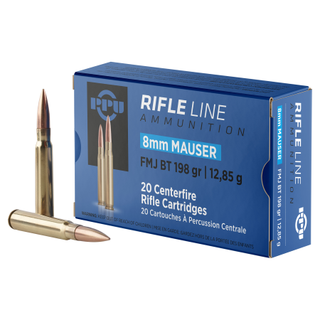 PPU 8mm Mauser 198 Grain Full Metal Jacket Rifle Ammo