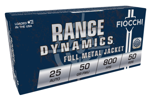 Fiocchi Shooting Dynamics Handgun Ammo - .25 ACP - 50 Grain - 50 Rounds