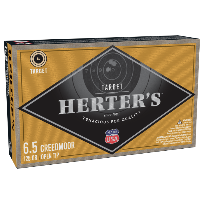 Herter’s Target 6.5 Creedmoor 125 Grain Open-Tip Centerfire Rifle Ammo