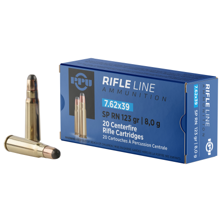 PPU Centerfire Rifle Ammo - 7.62x39mm - 123 Grain - 20 Rounds