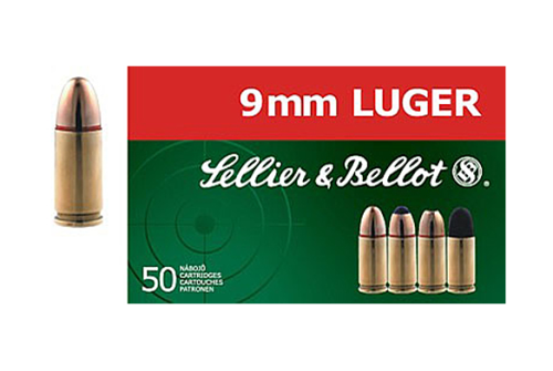 Sellier & Bellot Handgun Ammo - 9mm Luger - 115 grain - 50 Rounds - 1237 fps