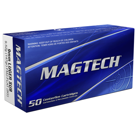 Magtech Sport Shooting Handgun Ammo - Full Metal Case - 9mm Luger - 50 rounds