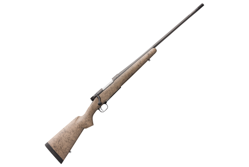 Winchester Model 70 Extreme Weather MB Bolt-Action Rifle in Tan/Black Spiderweb - 6.8 Western