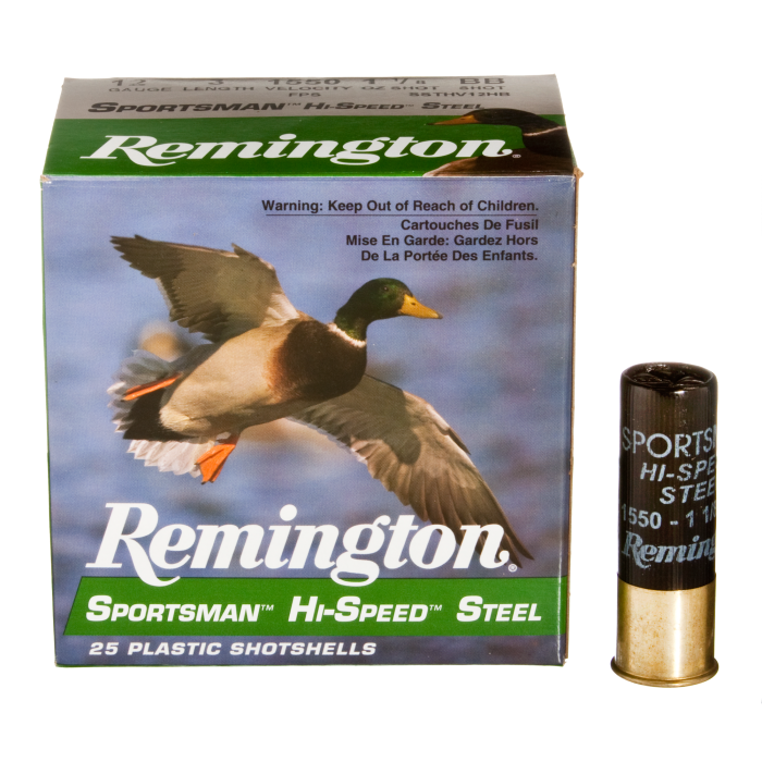 Remington Sportsman Hi-Speed Steel Shotshells - 12 Gauge - #4 Shot - 1400 FPS - 1-1/4 oz. - 250 Rounds