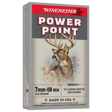 Winchester Super-X Power-Point Centerfire Rifle Ammo - 140 Grain - 7mm-08 Remington