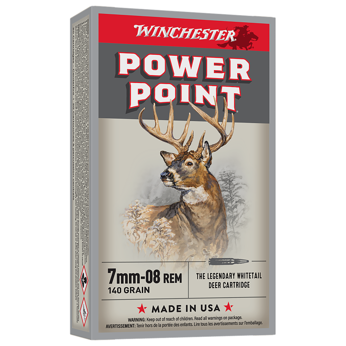 Winchester Super-X Power-Point Centerfire Rifle Ammo - 140 Grain - 7mm-08 Remington