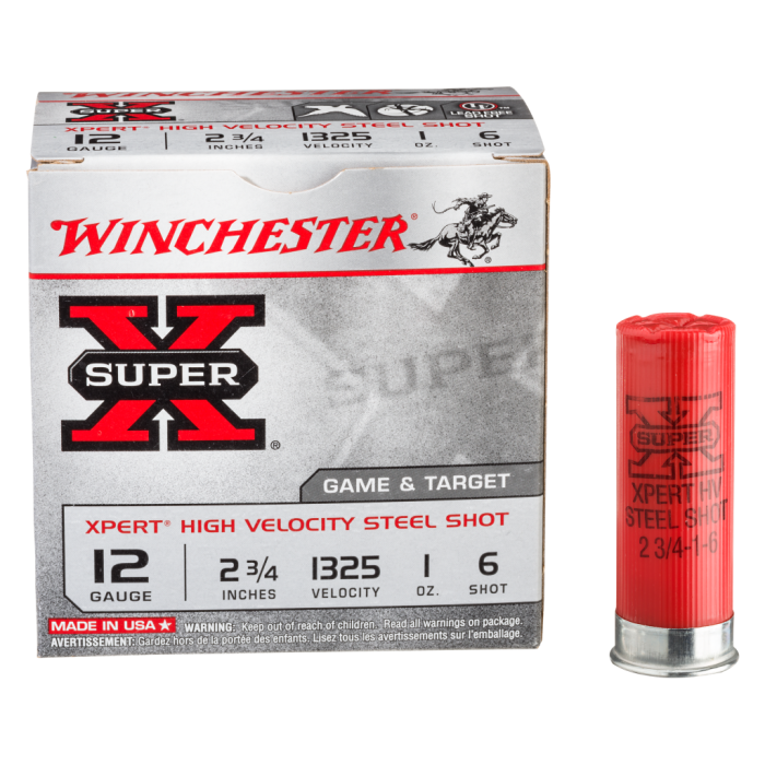 Winchester Super-X Xpert Hi-Velocity Game and Target Steel Shotshells - 20 Gauge - #6 - 2.75