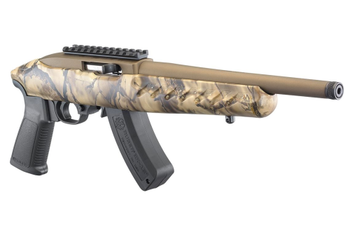 Ruger 22 Charger Semi-Auto Rimfire Pistol with Bipod in Go Wild Camo