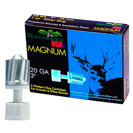 Brenneke Magnum 20-Gauge Slug Shotshells   - 5 Rounds