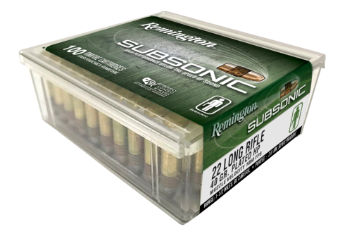 Remington Subsonic .22 LR 40 Grain Copper Plated Hollow Point Rimfire Ammo - 100 Rounds