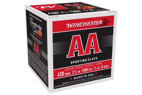 Winchester AA Supersport Sporting Clays Shotshells - .410 Bore - #8 Shot - 250 Rounds