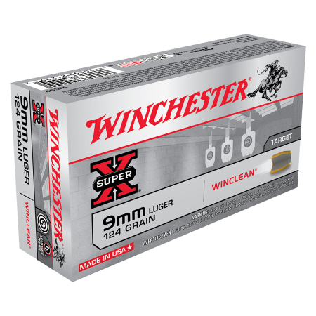 Winchester Super-X Target Handgun Ammo - 9mm Luger - 124 Grain - 50 Rounds