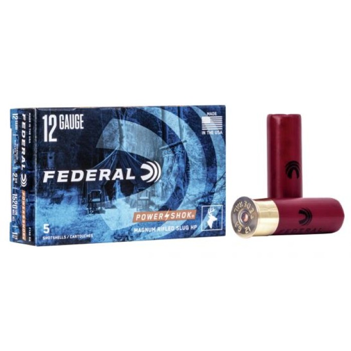 Federal 12ga 2.75" Magnum 1.25oz HP Power-Shok Rifled Slug Shotshell Ammunition 5rds - F130 RS