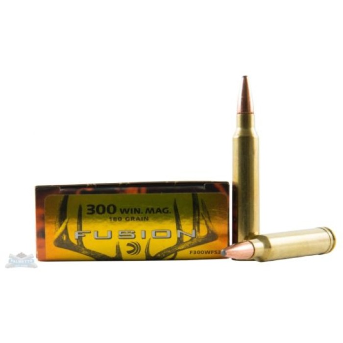 Federal 300 Winchester Magnum 180gr Fusion Ammunition 20rds - F300WFS3