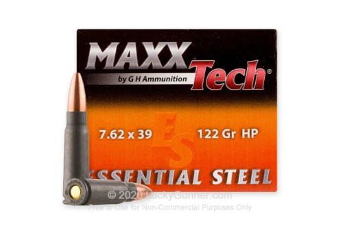 7.62x39 - 122 Grain HP - MAXXTech Essential Steel - 1000 Rounds