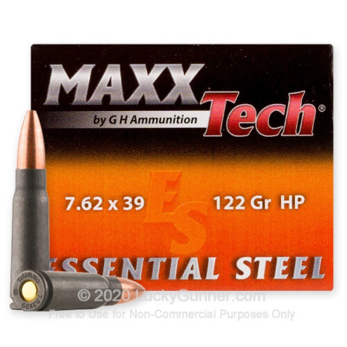 7.62x39 - 122 Grain HP - MAXXTech Essential Steel - 1000 Rounds