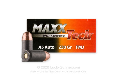 45 ACP - 230 Grain FMJ - MAXXTech Essential Steel - 500 Rounds