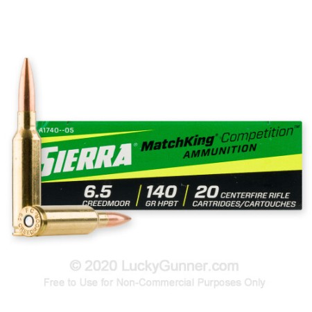 6.5 Creedmoor - 140 Grain HPBT MatchKing - Sierra MatchKing Competition - 20 Rounds