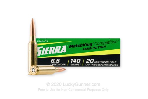 6.5 Creedmoor - 140 Grain HPBT MatchKing - Sierra MatchKing Competition - 20 Rounds