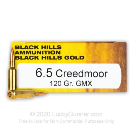 6.5 Creedmoor - 120 Grain GMX - Black Hills Gold - 20 Rounds