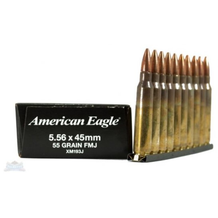 American Eagle 5.56mm 55gr FMJ Ammunition 30rds/Clipped - XM193J