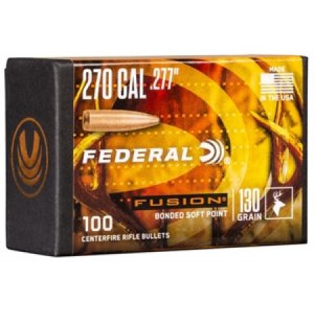 Federal Fb277f2 Fusion Component  270 Win .277 130 GR Fusion Soft Point 100 Per Box/ 4 Case