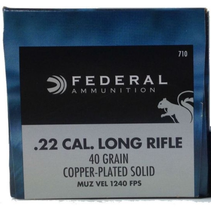 Federal 22 Long Rifle 40 Grain Copper Plated Solid Game-Shok 500rds (10 boxes of 50) - 710