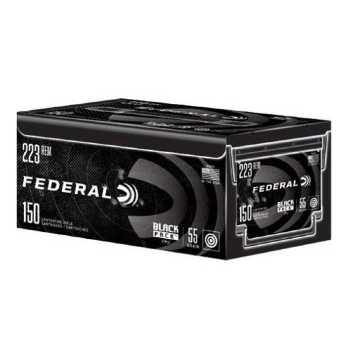 Federal 223 5.56mm 55gr FMJ Black Pack 150RDS AE223BF150