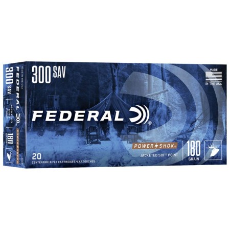 Federal 300B Power-Shok 300 Savage 180 gr Jacketed Soft Point (JSP) 20 Bx - Dirty Bird Industries