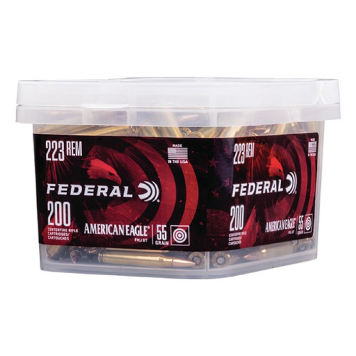 FEDERAL American Eagle 223 Remington 55GR FMJ BT Box OF 200 AE223BUK1