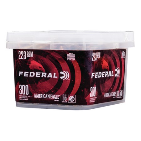 FEDERAL American Eagle 223 Remington 55GR FMJ BT Box OF 300 AE223BUK