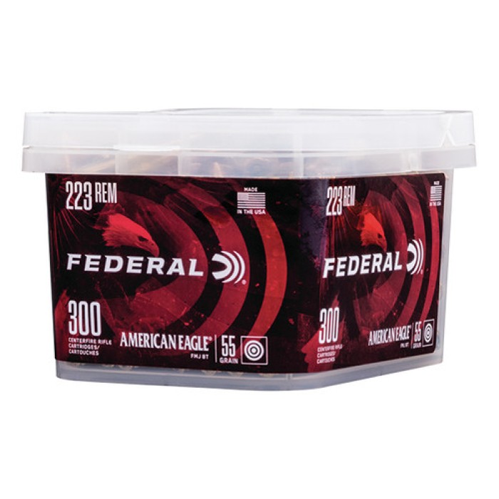 FEDERAL American Eagle 223 Remington 55GR FMJ BT Box OF 300 AE223BUK