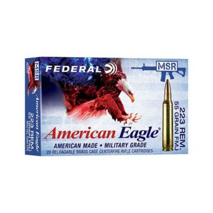 Federal American Eagle 55 gr FMJ .223 Remington 20 Rounds - AE223JX