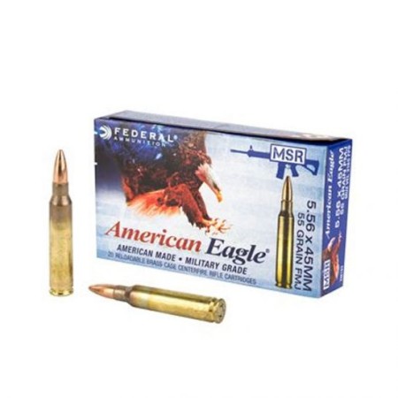 Federal American Eagle 55 gr FMJ-BT 5.56x45 Ammunition 20 Rounds - XM193X