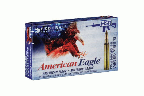 American Eagle Training 55gr FMJBT 5.56 NATO Ammo, 100/box - XM193BL