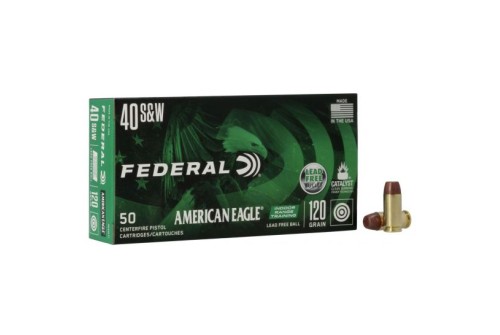 Federal American Eagle IRT 120 gr Lead Free Ball 40 S&W Ammunition, 50 Rounds - AE40LF1